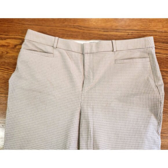 Banana Republic Houndstooth Sloan Stretch Pants Tan Brown & Cream Sz 16 - Picture 4 of 10